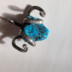 Silver and Turquoise Swirl Pendant